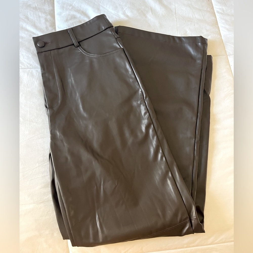 Faux Leather Flare Pants